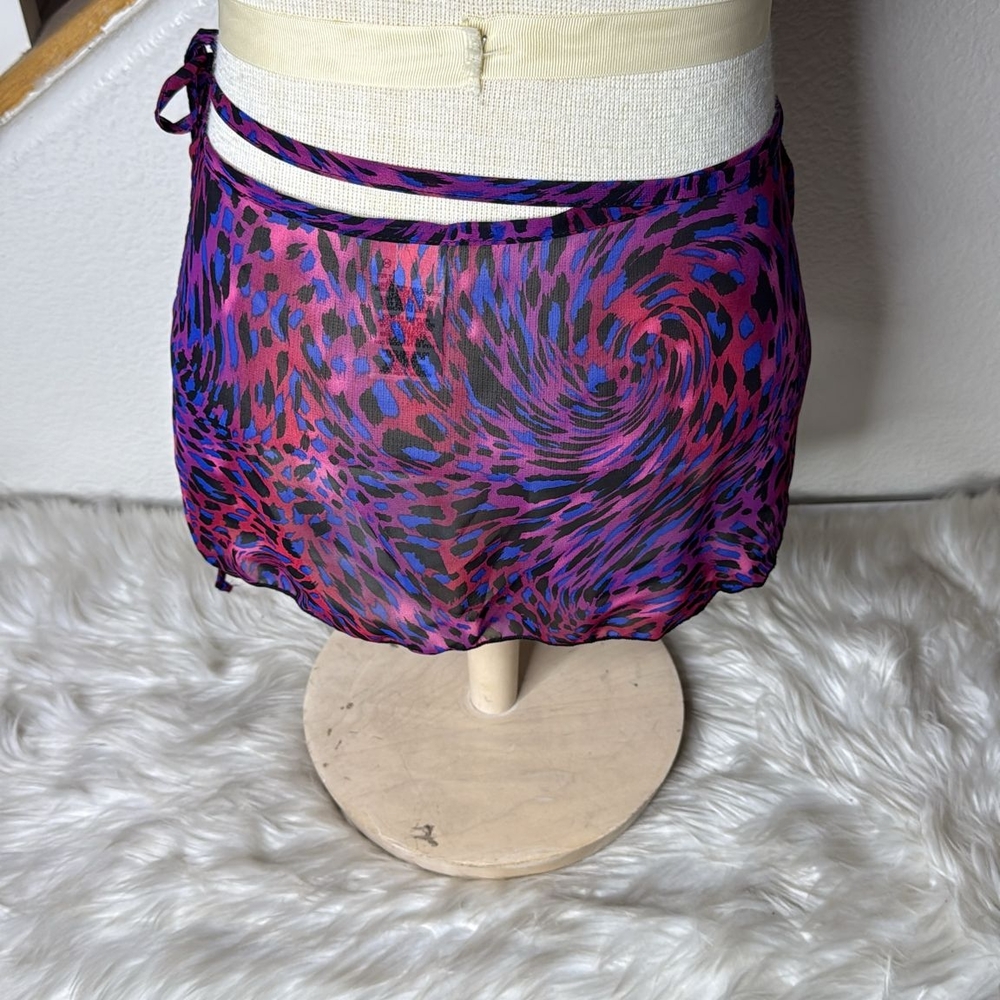 Capezio Vibrant Animal Print Sheer Wrap Skirt Ballet Dance - Picture 3 of 7